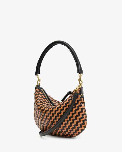 Clare V. Petit Moyen - Black/Natural Woven Zig - Zag - ascot + hart