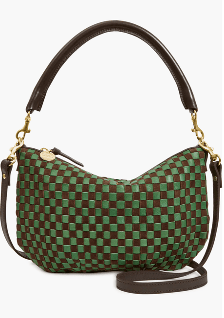 Clare V. Petit Moyen Messenger - Deep Pine/Chocolate - ascot + hart