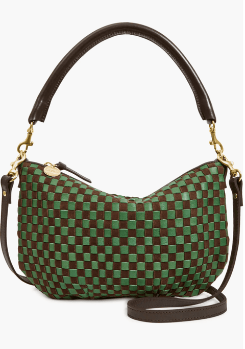 Clare V. Petit Moyen Messenger - Deep Pine/Chocolate - ascot + hart