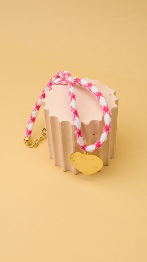 Cord Heart Charm Necklace - ascot + hart