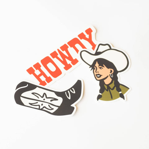 Country Cowgirl Vinyl Sticker Three-Pack - ascot + hart