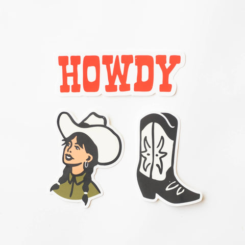 Country Cowgirl Vinyl Sticker Three-Pack - ascot + hart