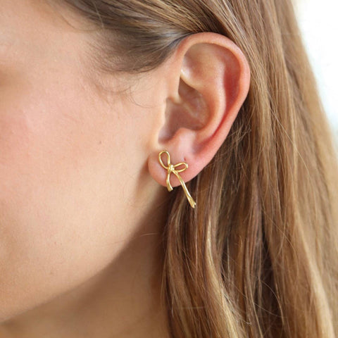 Dainty Bow Stud Earrings - ascot + hart