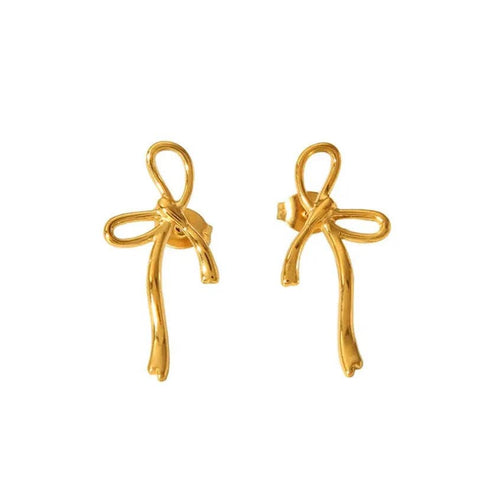 Dainty Bow Stud Earrings - ascot + hart