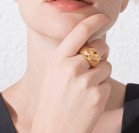 Domed Gold Ring - ascot + hart