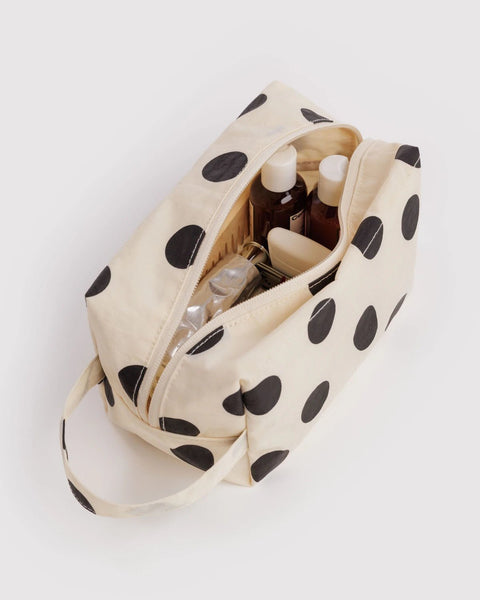 Dopp Kit - Cream and Black Polka Dot - ascot + hart