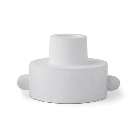 DUAL - FUNCTION TAPER + TEA LIGHT HOLDER, WHITE - ascot + hart