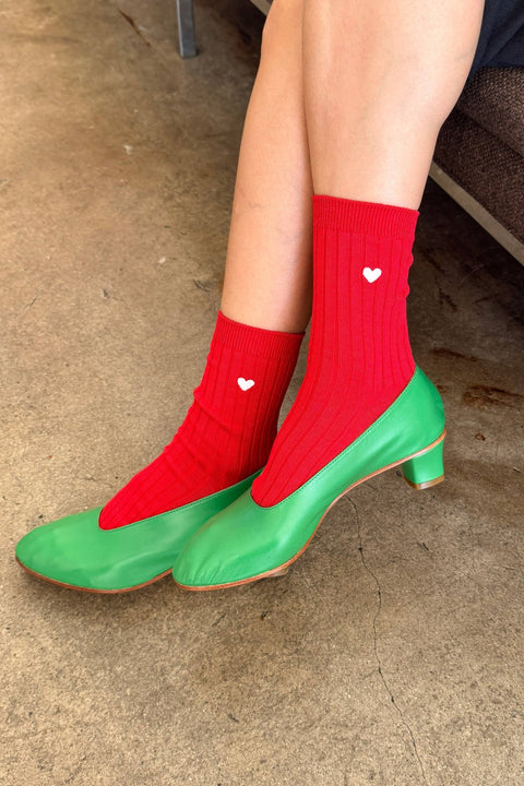 Embroidered Heart Her Socks - ascot + hart
