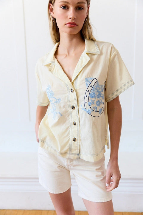 Emmy Floral Embroidered Blouse - ascot + hart