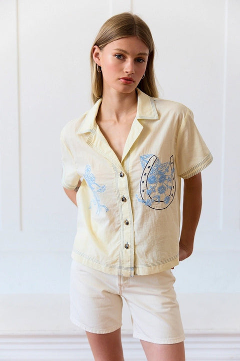 Emmy Floral Embroidered Blouse - ascot + hart