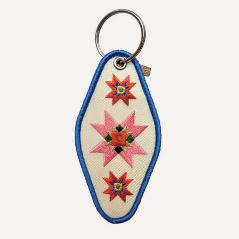 Quilt Star Patch Keychain