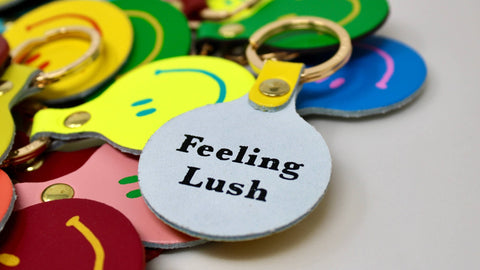 Feeling Lush Smilie Face Key Fob - ascot + hart