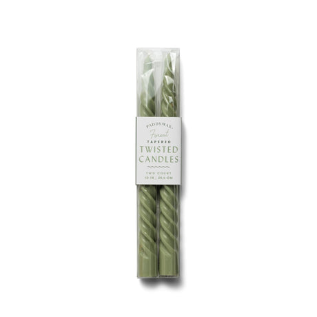 Forest Green Twisted Taper Candles - ascot + hart
