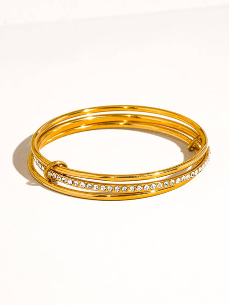 Frisson Rhinestone Stack Bracelet - 18K - ascot + hart