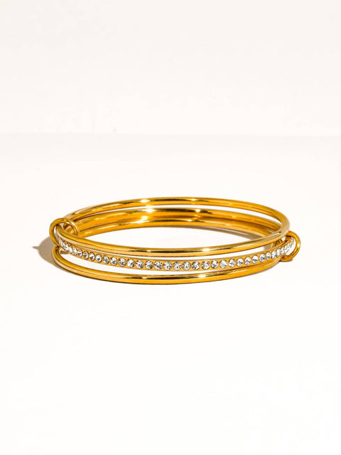 Frisson Rhinestone Stack Bracelet - 18K - ascot + hart