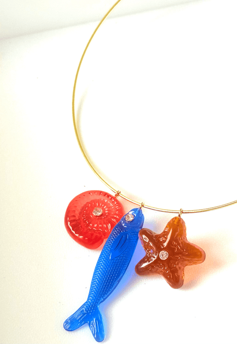 Gone Fishing Collar Charm Necklace - ascot + hart
