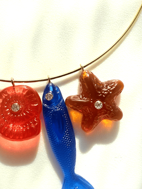Gone Fishing Collar Charm Necklace - ascot + hart