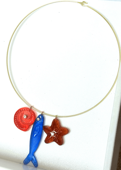 Gone Fishing Collar Charm Necklace - ascot + hart
