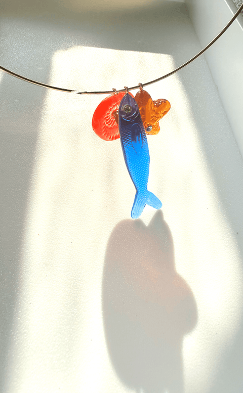 Gone Fishing Collar Charm Necklace - ascot + hart