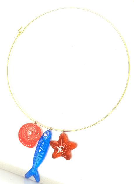 Gone Fishing Collar Charm Necklace - ascot + hart