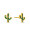 Green Pave Cactus Stud Earrings - ascot + hart