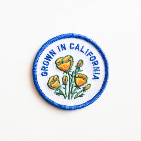 Grown In California Embroidered Iron on Patch - Golden Poppy - ascot + hart