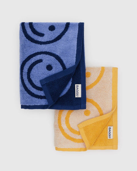 Hand Towel Set of 2 - Happy Blue Marigold - ascot + hart