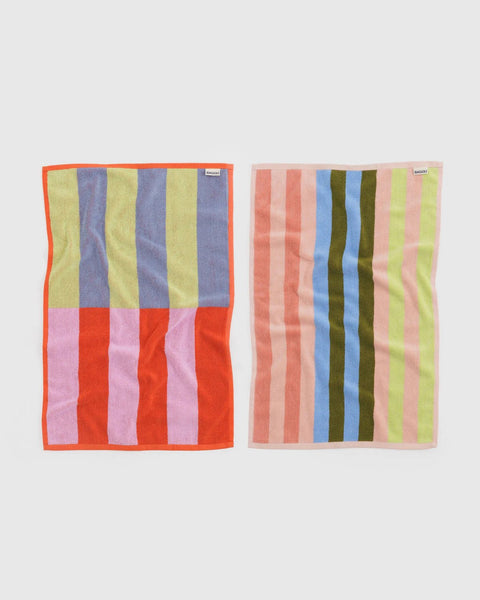 Hand Towel Set of 2 - Pool Stripe Mix - ascot + hart