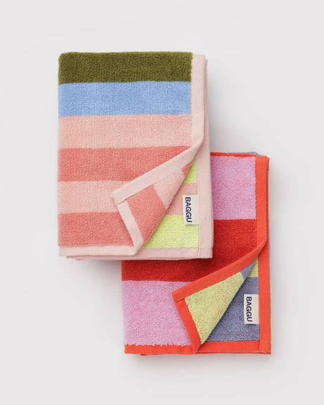 Hand Towel Set of 2 - Pool Stripe Mix - ascot + hart