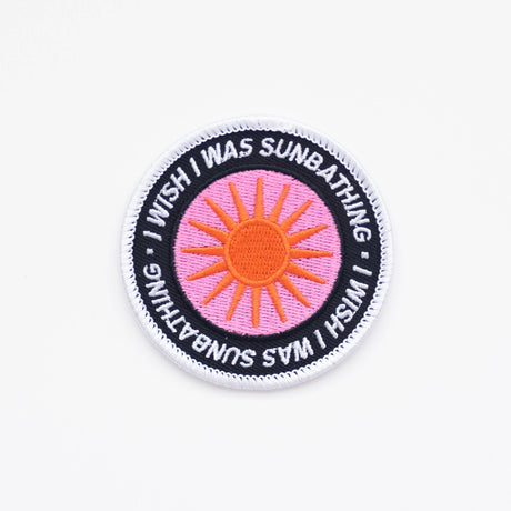 I Wish I Was Sunbathing Embroidered Iron on Patch - ascot + hart