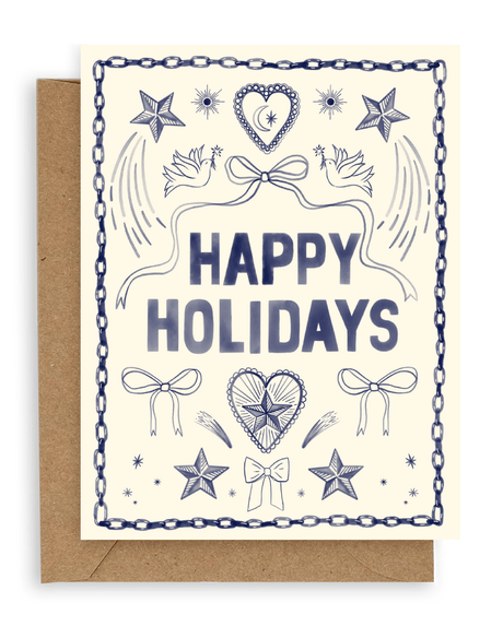 Indigo Icons Happy Holidays Card - ascot + hart