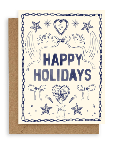 Indigo Icons Happy Holidays Card - ascot + hart