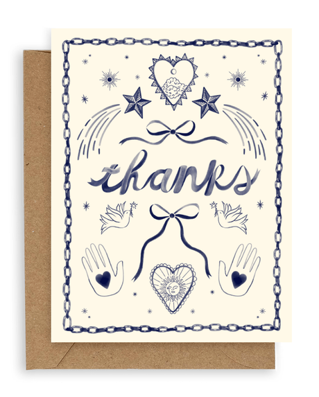 Indigo Icons Thank You Card - ascot + hart
