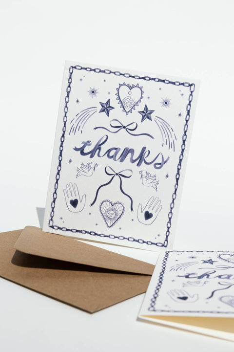 Indigo Icons Thank You Card - ascot + hart