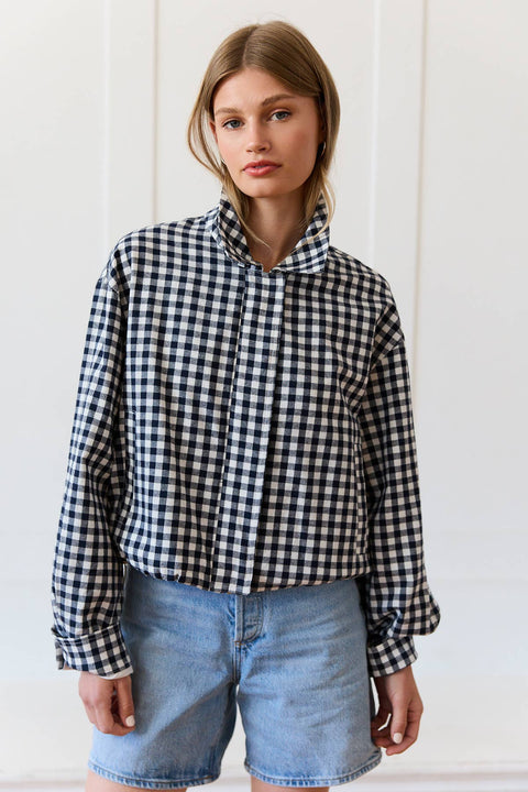 Juliette Gingham Zip Jacket - ascot + hart