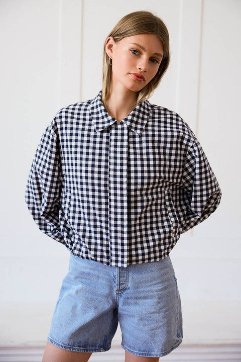 Juliette Gingham Zip Jacket - ascot + hart