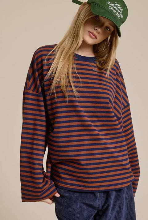 Kendra Terry Striped Long Sleeve - ascot + hart