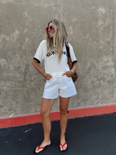 Kennedy Mid Rise Cut Off Shorts - ascot + hart