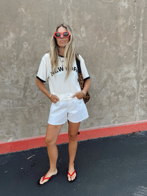 Kennedy Mid Rise Cut Off Shorts - ascot + hart
