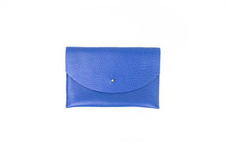 Lapis Leather Envelope Pouch - ascot + hart