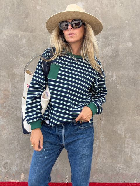 Layna Striped Crew Neck Long Sleeve - ascot + hart