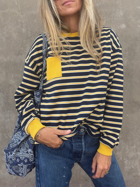 Layna Striped Crew Neck Long Sleeve - ascot + hart