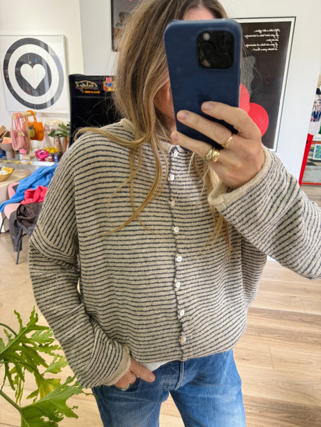 Leighton Pin Striped Cardigan - ascot + hart