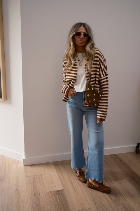 Leighton Striped Cardigan - ascot + hart