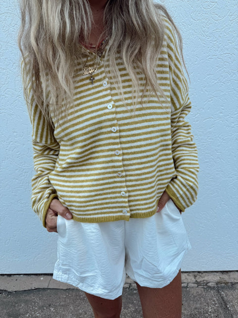 Leighton Striped Cardigan - ascot + hart