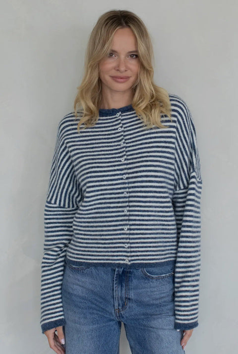 Leighton Striped Cardigan - ascot + hart
