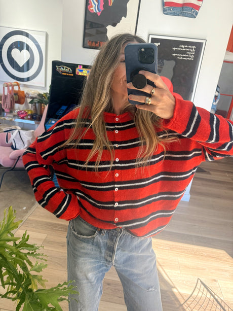 Leighton Striped Cardigan - ascot + hart