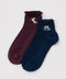 Lettuce Edge Sock Set of 2 - Mahogany & Navy Icons - ascot + hart