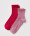 Lettuce Edge Sock Set of 2 - Wild Plum & Cherry - ascot + hart