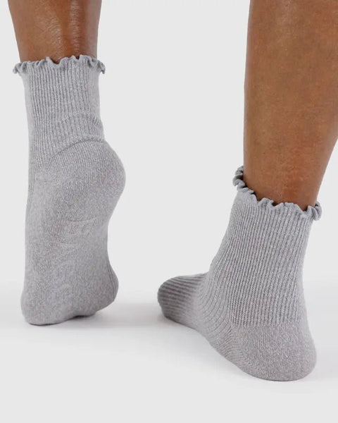 Lettuce Edge Socks (Set of 2) - Heather Grey & Black - ascot + hart